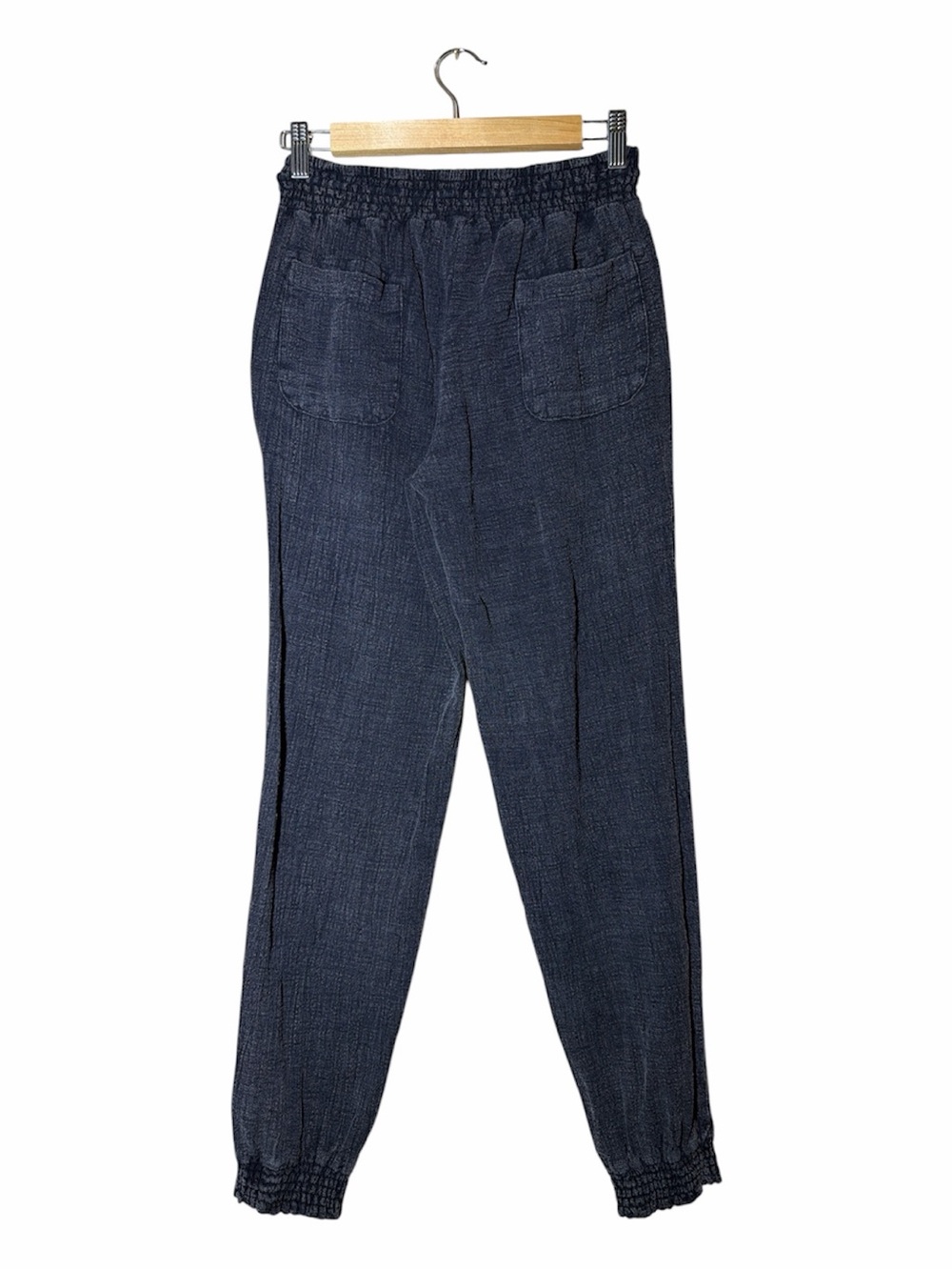 Ocean Drive Washed Black Drawstring Textured Joggers with White Cord Small - Picture 2 of 8